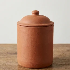 clay storage jar with lid